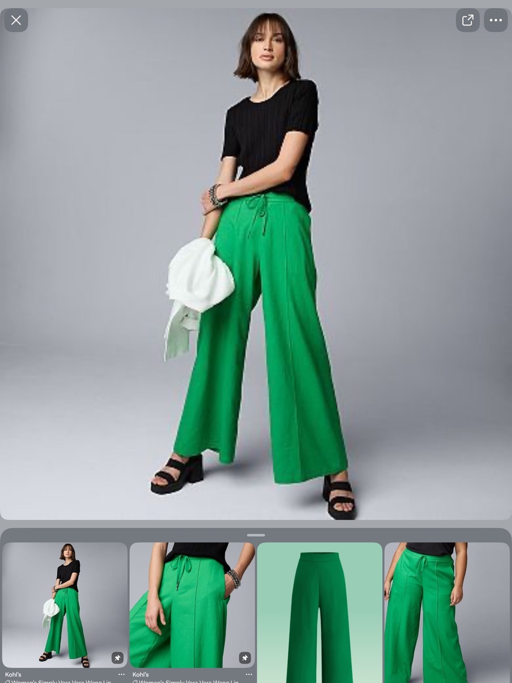 Simply Vera Vera Wang Emerald Wide-Leg Drawstring Pants